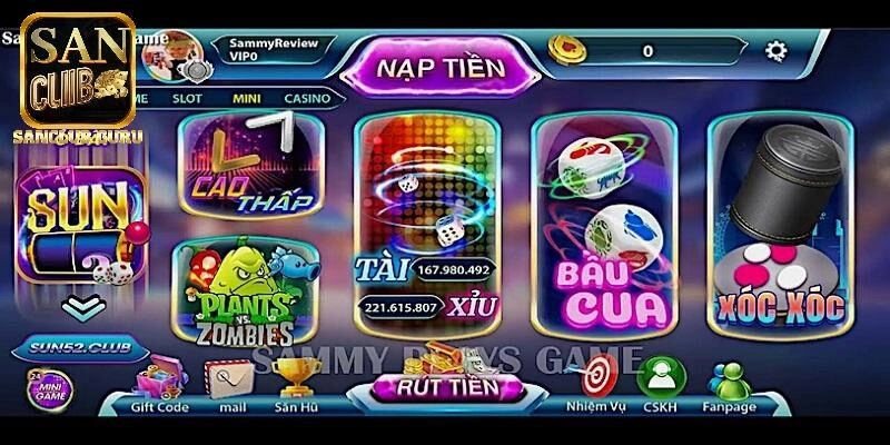 Các mini game Sanclub nổi bật