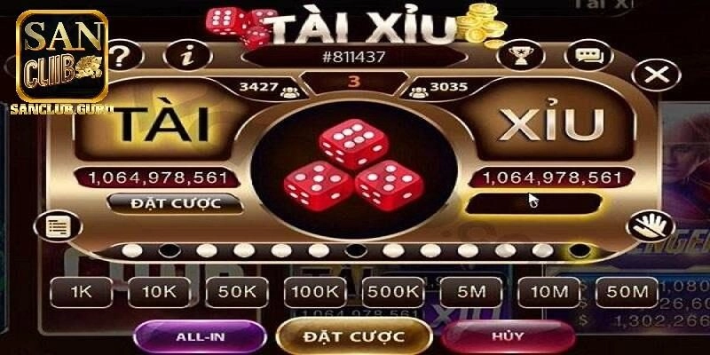 Chiến thuật chiến thắng tài xỉu Sanclub
